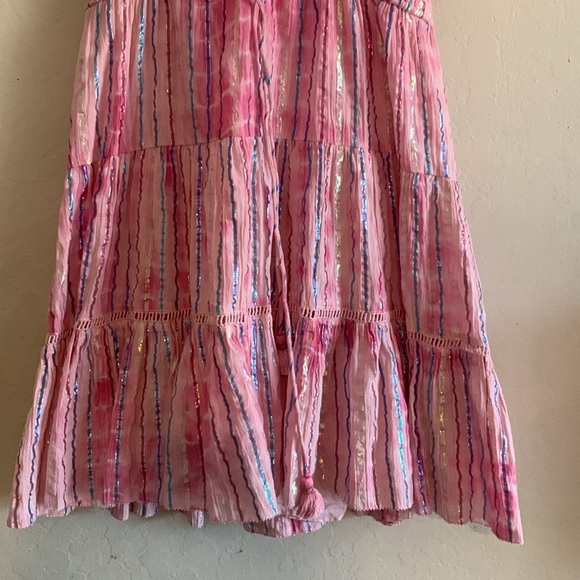 Saylor Rheta Metallic Stripe Dress Women Casual Party Wear Tie Dye Size Small - Picture 4 of 9